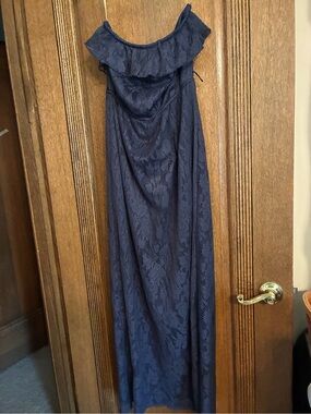 Trixxi Navy strapless Lace Maxi Dress